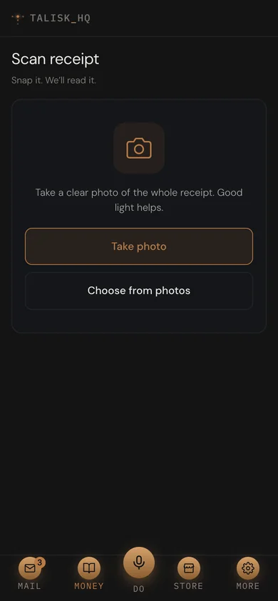 The receipt scanner on a phone.